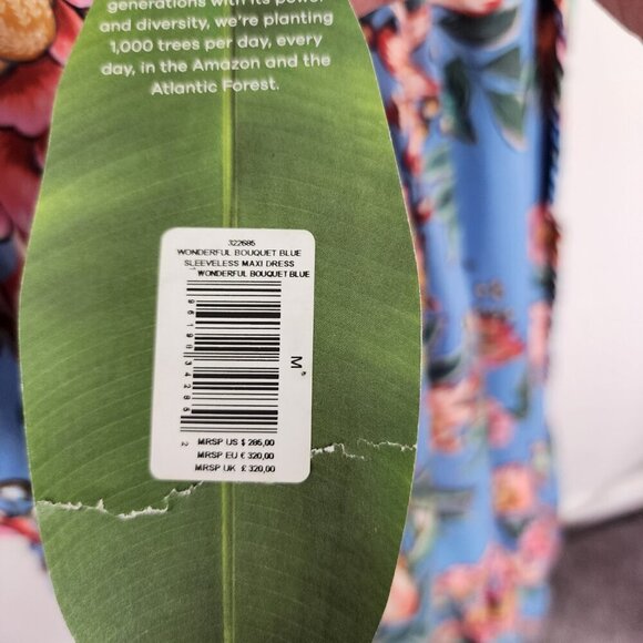 NWT Farm Rio Wonderful Bouquet Blue Sleeveless Maxi Dress Size Medium - Picture 15 of 17